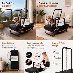 Tapis roulant pour chien auto-alimenté en alliage d'aluminium, sans électricité, vitesse réglable, fonctionnement silencieux, frein, conception de traîneau large pour l'entraînement - Product Image 3
