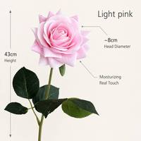 Fleurs artificielles en rose, toucher réaliste, soie réaliste, pour mariage, décoration de la maison, vente en gros