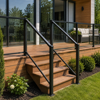 Système de garde-corps en aluminium et verre, balustrade en verre trempé, main courante 6063 T5 thermolaquée pour escalier, balcon, intérieur et extérieur