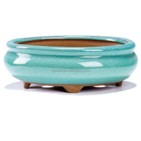 Pots à bonsaï d'intérieur modernes ronds et vernissés avec trous