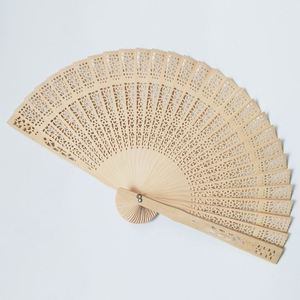 Abanico Plegable de Madera Blanco con Diseño Hueco, Abanicos de Mano para Iglesia, Regalo de Boda, Recuerdos de Fiesta - Product Image 2
