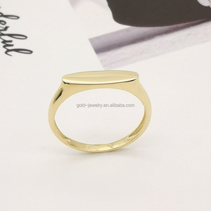 Véritable <span class=keywords><strong>bague</strong></span> en or 9K 14K, élégante, logo gravé sur mesure, bijoux pour femmes, <span class=keywords><strong>bague</strong></span> en or carat pour femmes - Product Image 3