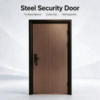 Porte de sécurité en acier robuste avec œil de porte et serrure sécurisée, porte extérieure minimaliste pour villa de luxe