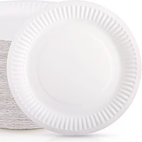 Disposable Paper Plates, White Cardboard, Food Grade, Eco-Friendly, Party, Catering, OEM/ODM