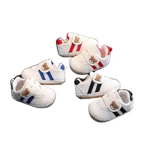 Spor bebek ayakkabıları erkek kız oyuncak ayı kadife nefes 0-3 bebek ayakkabıları