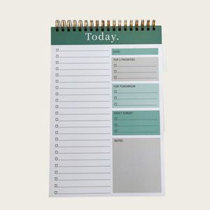 Carnet de planification journalier, hebdomadaire et mensuel personnalisé en tissu doré, format B5, avec couverture en spirale, non daté, idéal comme cadeau, produit imprimé - Product Image 2