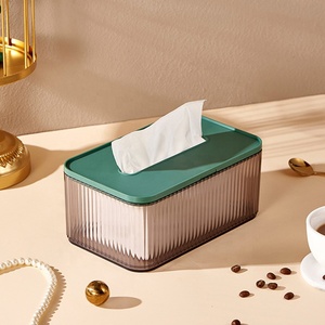 Cute Facial Acrylic Tissue Box Cover Holder Napkin Organizer Tissue Dispenser Box for Bathroom Kitchen and Office Room