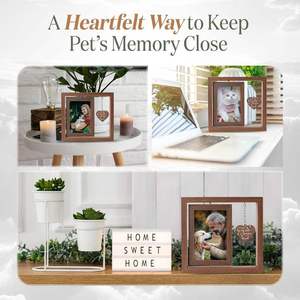PAIPET Hölzerner Haustier-Gedenk-Bilderrahmen mit Hängender Herz-Plakette Hund Katze Trauergeschenk Erinnerungsstück OEM - Product Image 6