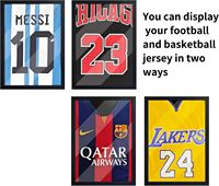 Vitrine d'exposition en bois massif noir pour maillots de sport (football, basketball) – Cadre de présentation pour maillots – Vente chaude