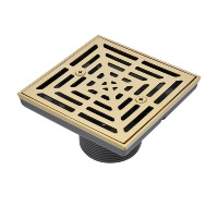 Carré en acier inoxydable personnalisé douche siphon de sol grille amovible couverture passoire à cheveux pour cuisine salle de bain carrelage-dans la bride