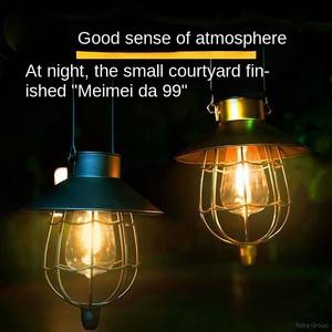 Lampe Suspendue Solaire Extérieure en Fer Rétro Lanterne Portable LED DC IP65 Hôtel Restaurant Lanterne Décorative Noël - Product Image 2