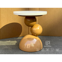 Table d'appoint moderne de style nordique avec plateau en marbre et base en métal, haut de gamme, durable, facile à nettoyer, meubles de salon pour la maison
