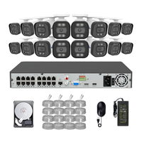 Hiseeu H.265 Système de Caméras de Sécurité IP POE 16 Canaux 8MP à Dissuasion Active OEM avec Audio Bidirectionnel, Caméra Réseau Bullet Vidéosurveillance et Kit NVR 4K