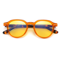 Monture de lunettes en acétate de haute qualité personnalisée, unisexe, orange rouge, 99% UV400, anti-lumière bleue, anti-radiation, lunettes pour ordinateur