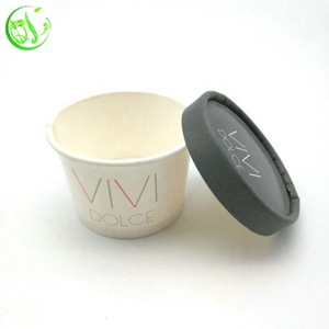 Vous chuang <span class=keywords><strong>Vanille</strong></span> crème glacée tasse avec couvercle en plastique papier - Product Image 4