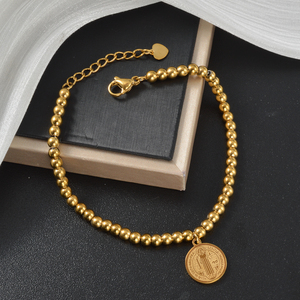 กำไลข้อมือสตรีสแตนเลสสตีล 316L ชุบทอง 18k ดีไซน์ดาวสุดฮิต ขายส่งจำนวนมาก - Product Image 5