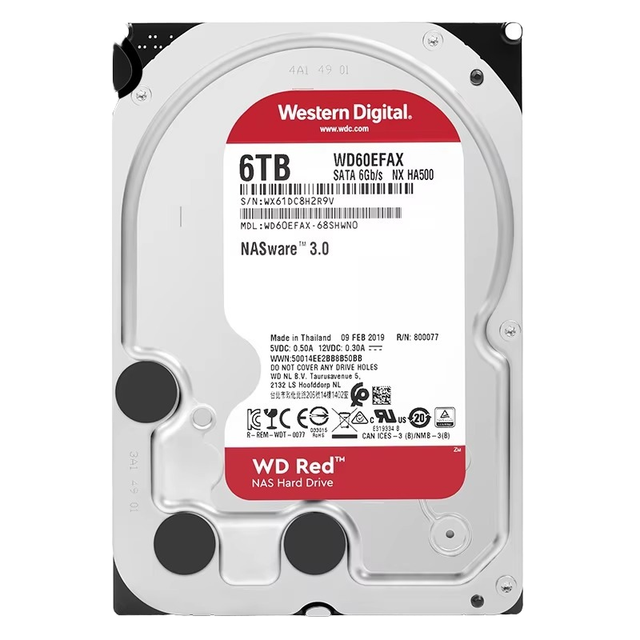 New Red NAS Server-Grade WD60EFAX 6TB SATA 6Gb/s Internal/External Hard Drive