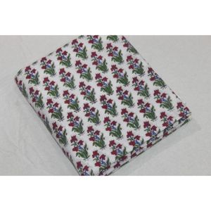 Tissu de couture léger 100 % coton fait main, imprimé floral style bloc, pour robes de filles et de garçons, vendu au mètre - Product Image 2