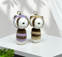 Porte-clés pendentif petit raton d'Amérique mignon, poupée en peluche populaire, figurine renard-chats, accessoire de sac