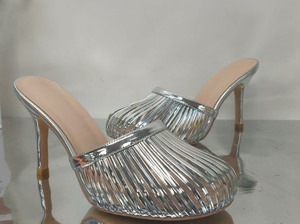 รองเท้าส้นสูงเปิดนิ้วเท้าผู้หญิง, รองเท้าส้นสูงหัวมน - Product Image 3