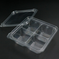 Boîtes à collation Bento, boîte à lunch à 4 compartiments, boîte à collation jetable avec couvercles pour l'école, le travail, les voyages