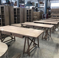 Table de cuisine en bois massif rétro, 12 pièces, Vintage, rétro, rustique, naturel