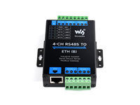 Server Serial Ethernet 4-Ch RS485 ke RJ45, Operasi Independen 4 Saluran RS485, Modul Serial Terisolasi Industri yang Dapat Dipasang di Rel.