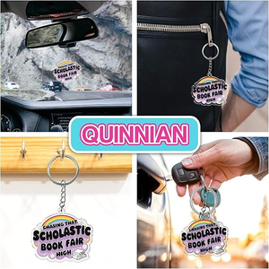 Llavero de moda al por mayor, ligero, impermeable, de 2 pulgadas, de acrílico con patrón de letras, accesorios para llaveros - Product Image 3