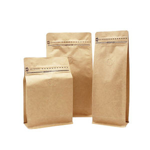 <span class=keywords><strong>Bolsas</strong></span> de Café de Papel Kraft con Cierre Ziplock y Válvula, de Fondo Plano, de Alta Calidad, al por Mayor, 500g 1kg - Product Image 1