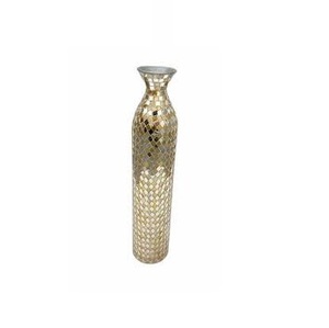 Metal Flower <b>Vases</b> <b>Gold</b> Finished Abstract Textured Metal <b>Vase</b> For Indoor Home And Office Use - Product Image 2