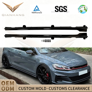 Estensione Minigonne Laterali per VW <span class=keywords><strong>Golf</strong></span> 7 7.5 <span class=keywords><strong>R</strong></span> <span class=keywords><strong>Line</strong></span>, Stile GTI TCR Nero Lucido, Kit Carrozzeria - Product Image 1