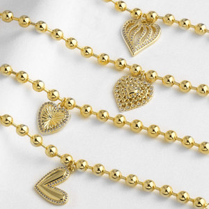 ASJEWELRY <strong>Beaded</strong> Chain Adjustable Heart <strong>Bracelets</strong> for Women CZ Jewelry <strong>Large</strong> Gold Plated Bubble Heart <strong>Bracelets</strong> 2512 Brtk97 - Product Image 2