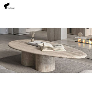 Table basse en travertin blanc naturel Tostone 2025, design tendance, pour un intérieur minimaliste, salon, villa, décoration intérieure - Product Image 5
