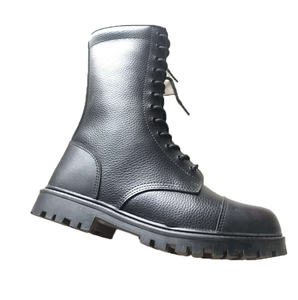 Bottes longues TSB606 pour personnel de service, 26 cm (10 pouces), avec embout et talon renforcés, en cuir pleine fleur, deuxième couche en cuir véritable, semelle en caoutchouc - Product Image 1