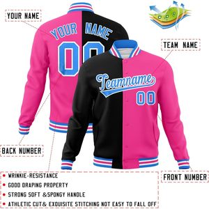 Chaqueta de Béisbol Varsity Personalizada, Chaqueta Bomber con Letras Divididas, Cortavientos Ligera, Chaqueta Informal Unisex para Adultos, Resistente al Viento para Otoño - Product Image 2