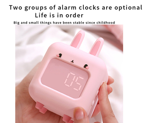 Réveil intelligent LED en forme de <span class=keywords><strong>lapin</strong></span> de dessin animé, lecture de musique, volume réglable, fonctionne sur piles, veilleuse numérique électronique bleue - Product Image 1