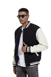 Áo khoác <span class=keywords><strong>varsity</strong></span> thêu chữ chenille nhiều màu sắc, chất liệu nỉ và da, tay dài, kiểu dáng streetwear, thiết kế OEM tùy chỉnh dành cho nam - Product Image 5