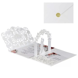 Thiệp cưới 3D sang trọng kiểu mới, thiệp gấp giấy in họa tiết đáng yêu, trang trí đám cưới - Product Image 6