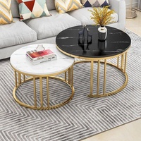 Table basse moderne pour salon en marbre table basse italienne en marbre pied doré