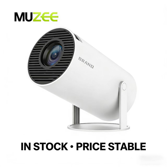 MUZEE Mini Projector Hy300 4K DLP LCD Short Throw Portable Android 11 Smart LED Home Theater Screen