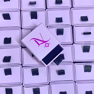 맞춤 여성 보라색 작은 미니 귀걸이 종이 포장 반지 보석 상자 - Product Image 1