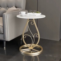 Table de chevet et table basse modernes en métal doré Table d'appoint en fer au design simple pour chambre, salle à manger, salon, maison et hôtel
