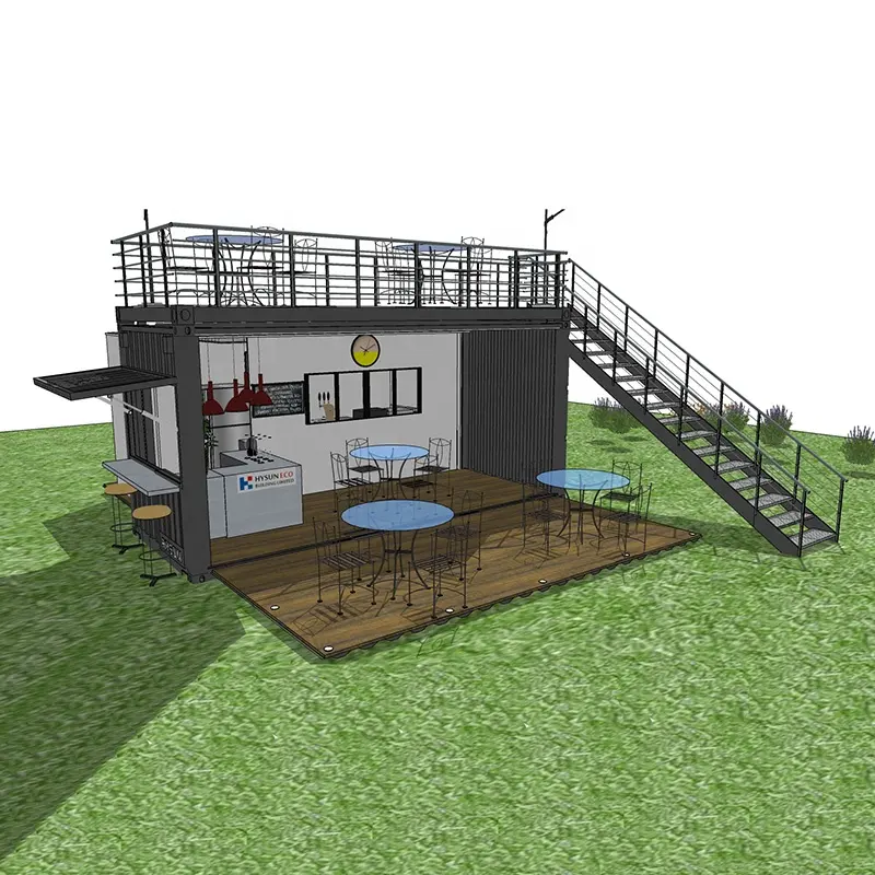 HYSUN-Barra de contenedor modificado para casas móviles, contenedor Pop-out de cafetería Modular, nuevo diseño