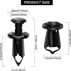 Clips de pare-chocs en plastique pour voiture 08 pour remplacement et réparation, attaches de panneau de porte automobile - Product Image 3