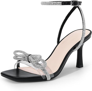 Zapatos de Tacón Alto de Moda de Lujo con Pedrería para Mujer, Elegantes Sandalias y Tacones, Mules Brillantes para Fiesta, Boda, Noche - Product Image 4
