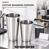 Ensemble de shakers Boston avec logo personnalisé 700 ml 600 ml, fabricant d'articles de bar OEM à marque privée avec emballage personnalisé