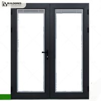 Porte battante en aluminium insonorisée Buildgres, fournisseur moderne de Foshan, porte vitrée étanche pour projet d'aménagement intérieur d'hôtel