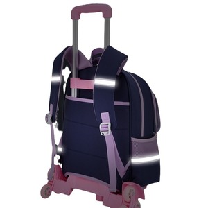 High Quality Waterproof Polyester Unisex School Handcart Children's <b>Backpack</b> Leisure Travel Rolling 6-wheel <b>Backpack</b> - Product Image 5