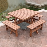 Table et banc de pique-nique en bois avec logo personnalisé, ensemble en bois de bonne qualité