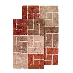 New Design Luxury Floral Eco-Friendly Bath Mat Pure Cotton Tufted Long Durable Bathroom <b>Floor</b> Mat <b>Machine</b> Made Wholesale Prices - Product Image 1